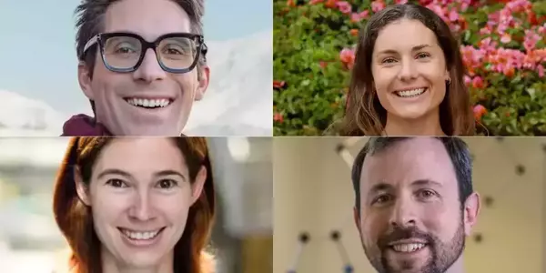 Headshots of Simone, Erin, Matt and Abby